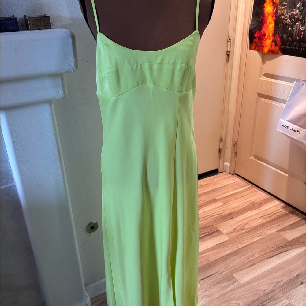 A New Day Lime NWT Green Spaghetti Strap Dress Size Small. - Picture 2 of 9